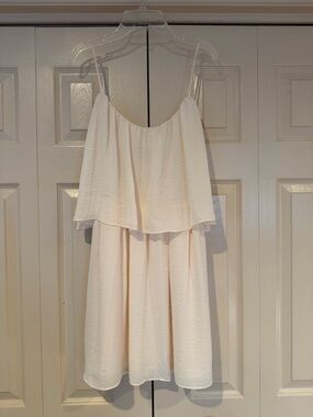 Forever 21 Cream Contemporary Dress Layered Spaghetti Strap